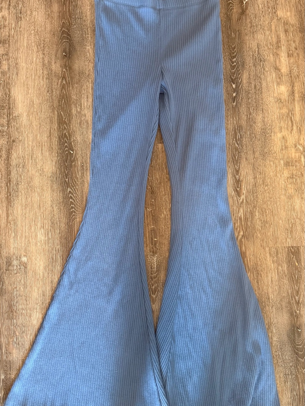 Aerie Blue Ribbed Flared Pants